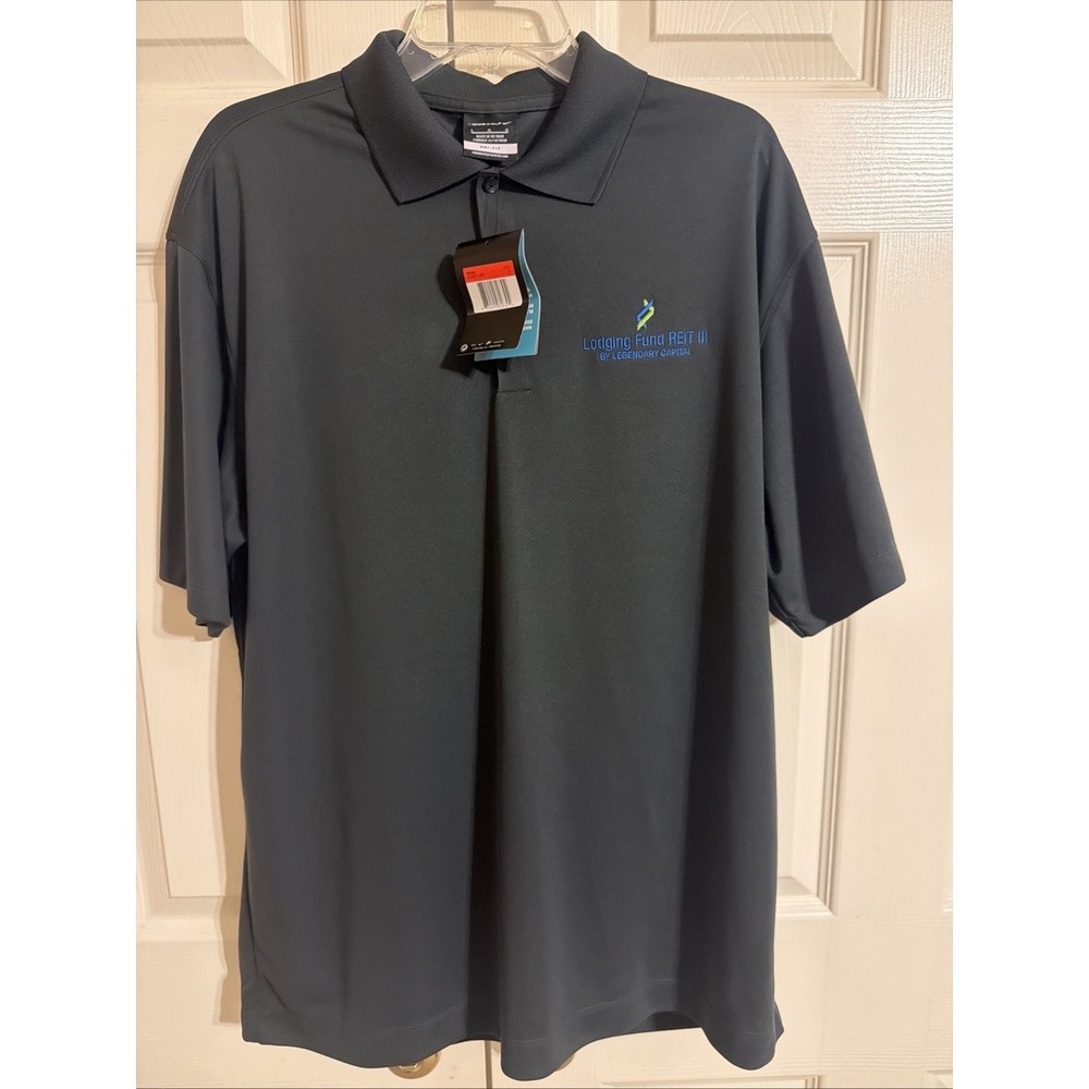 Nike Golf Dri-Fit Polo Men's L Grey Lodging Fund REIT III Legendary Capital NWT